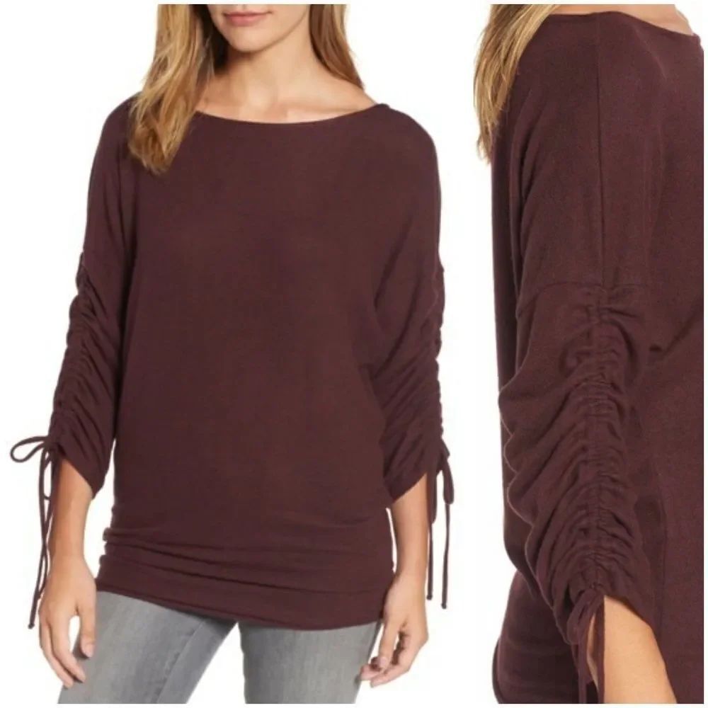 Gibson Cozy Tie Sleeve Top sz medium